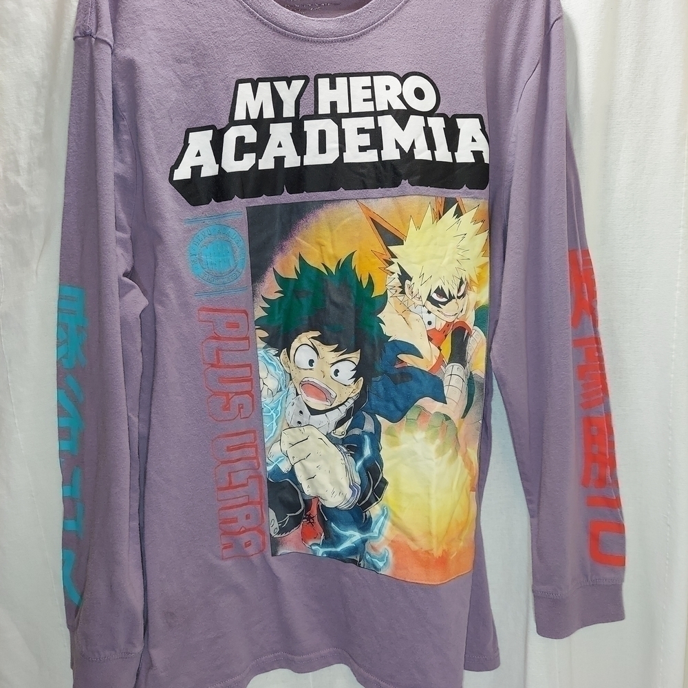 My Hero Academia Graphic T-Shirt, Purple, Long Sleeves, XL